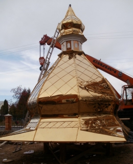 Церковные купола и кресты с качественным покрытием под цвет золота