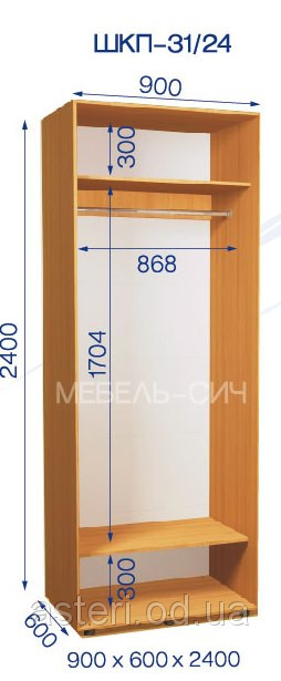Шкаф-купе стандарт шкп-31/24 (мебель-сич) 1д 0,9м купить, шк.