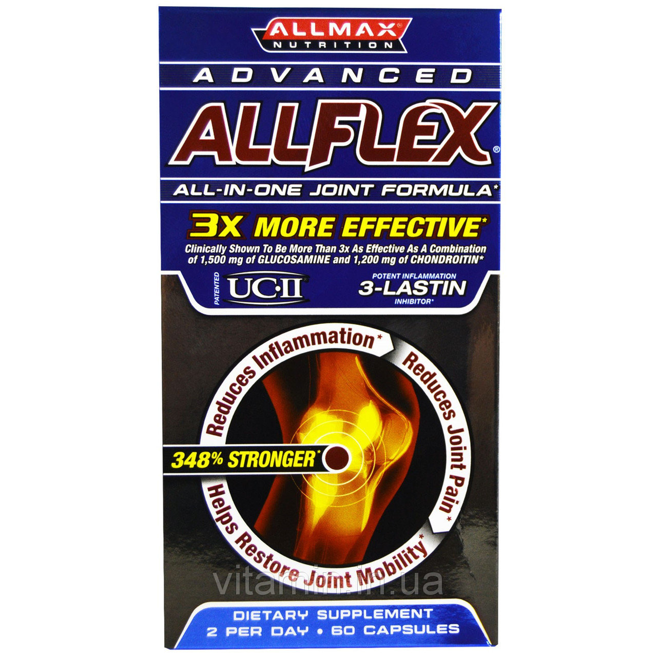 Витамины для суставов - ALLMAX Nutrition, Advanced AllFlex, All-In-One Joint Formula, 60 Capsules