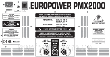 Behringer PMX 2000 микшерный пульт c усилителем, 2х250Вт • Товары
