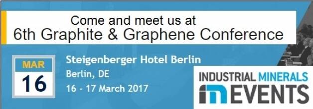 Come and meet us at 6th Graphite & Graphene Conference, Berlin, Germany, 16 - 17 March 2017